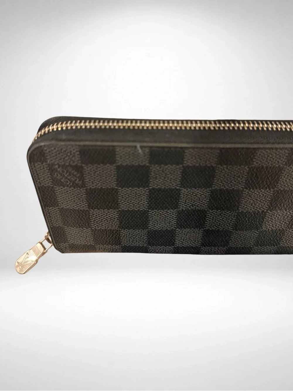 Louis Vuitton Damier Graphite Zip Around Long Wallet Black Gray Made in Spain